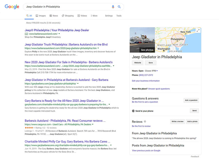 google my business, gary search