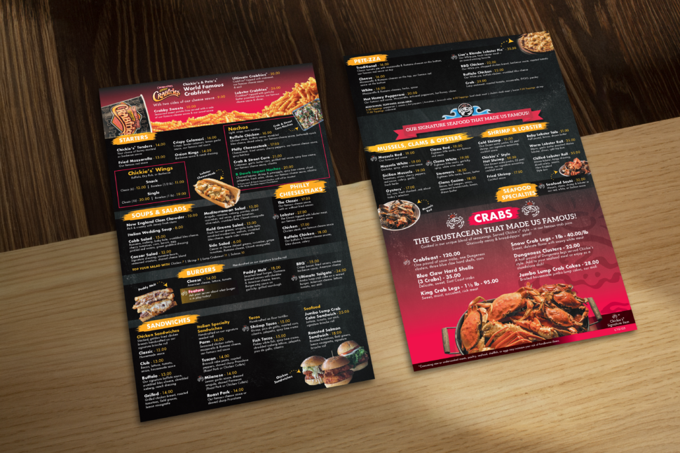 Chickie's & Pete's Parx Menu