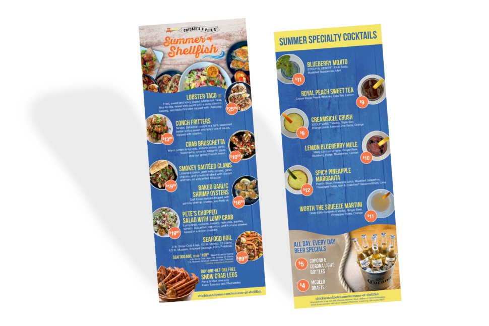 Chickie's & Pete's Summer of Shellfish Menu