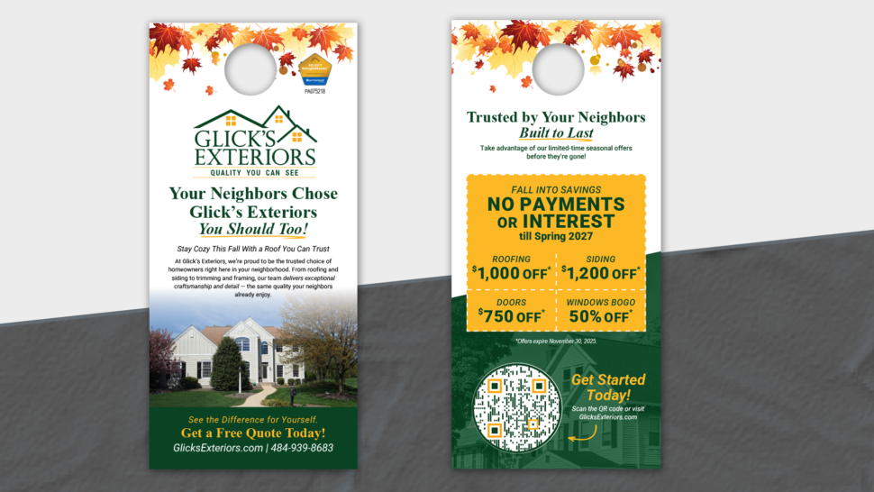 Glick's Exteriors Door Hanger